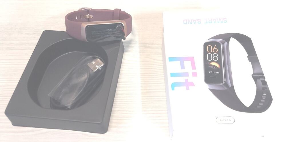 Fit Smart Band Fitness Tracker Burgundy Rose Gold Activity Monitor Watch